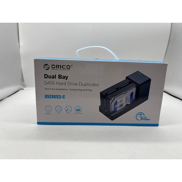 ORICO Dual Bay SATA Hard Drive Duplicator 6528US3C USB 3.0 Tool Free Clone - Picture 1 of 9